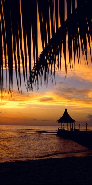 Tropical Sunset Pier Wallpaper for iPhone - Free Download