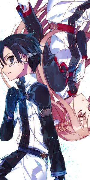 Phone wallpaper: Anime, Sword Art Online, Asuna Yuuki, Kirito (Sword Art Online), Kazuto Kirigaya, S