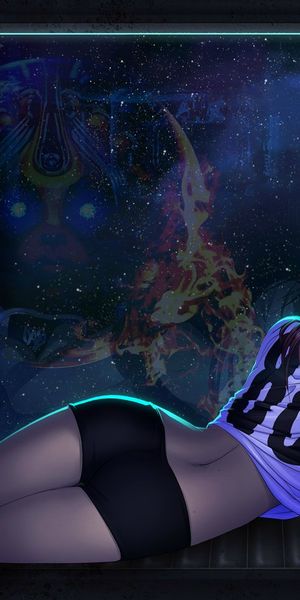 Anime Wallpaper Featuring Character 88 in a Cosmic Setting