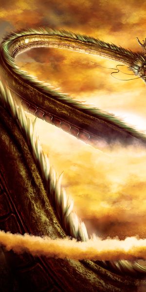 Shenron and Goku in the Sky - Dragon Ball Z Wallpaper