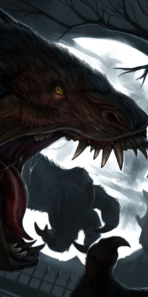 Phone wallpaper: Night, Moon, Dark, Creature, Werewolf free download