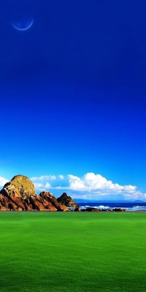 Scenic Mountain Landscape with a Vibrant Blue Sky