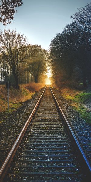 Railway Sunset: A Perfect Nature Wallpaper for Your Phone