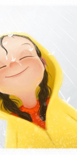 Phone wallpaper: Miscellanea, Miscellaneous, Child, Mood, Hood, Art, Rain, Girl free download