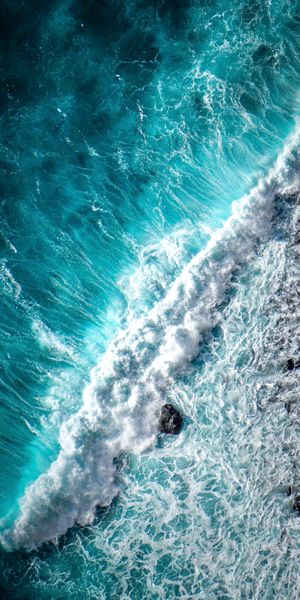 Breathtaking View of Ocean Waves from Above