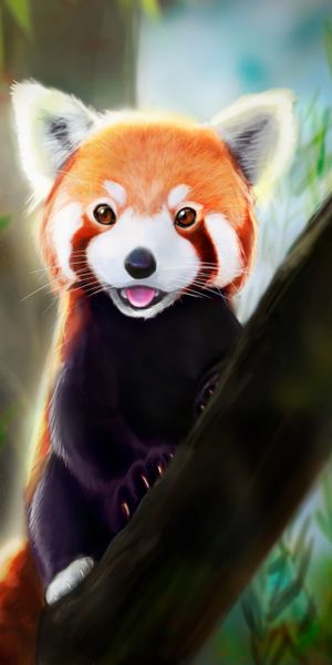 Adorable Panda Wallpaper for iPhone: Playful Design with Vibrant Colors
