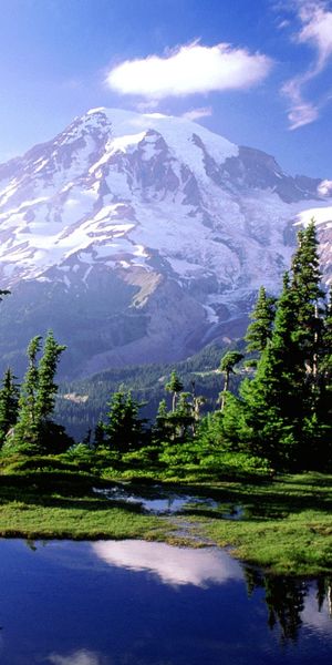 Breathtaking lake and mountain landscape phone wallpaper for nature lovers