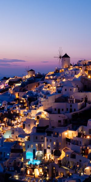 Breathtaking Sunset Over Santorini's Charming Architecture
