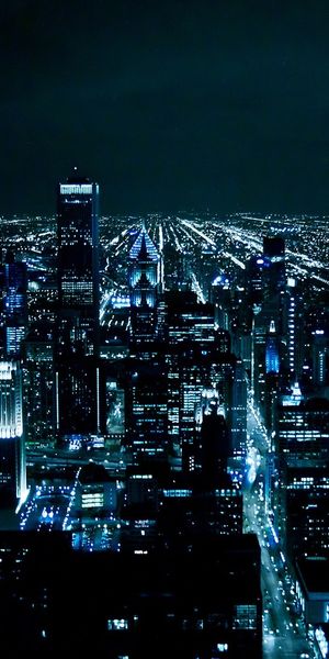 Phone wallpaper: Cities, Night, City, Cityscape, Chicago, Man Made free download