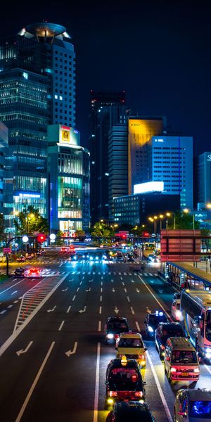 Night View of Osaka's Man-Made Cityscape