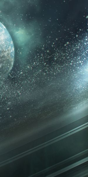 Explore the Universe with this Halo-Inspired Turquoise Phone Wallpaper