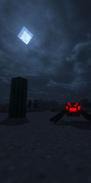 Phone wallpaper: Night, Minecraft, Spider, Video Game free download