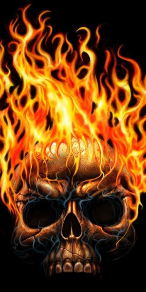 Intense Fiery Skull Wallpaper for Dark Aesthetic Lovers