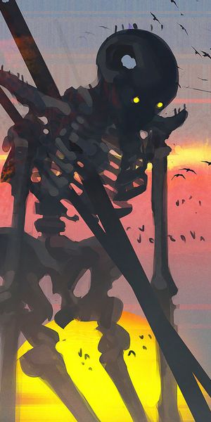 Phone wallpaper: Dark, Skeleton free download