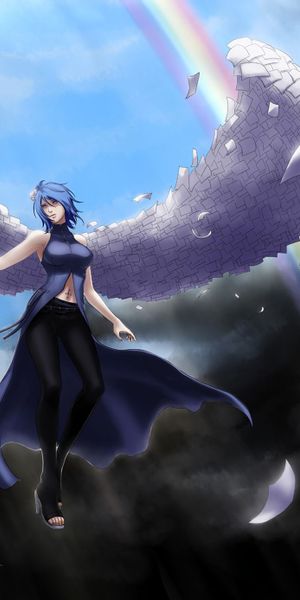 Konan from Naruto: A Celestial Beauty with Wings and Rainbow