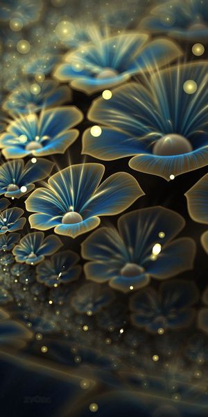 Beautiful Abstract Floral Wallpaper Featuring Ethereal Light Effects