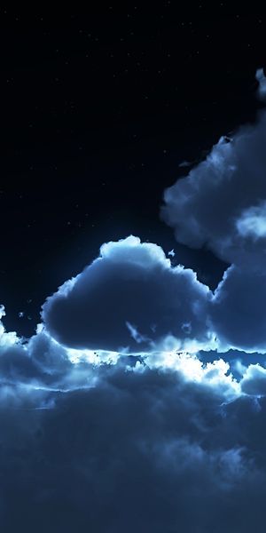 Beautiful Night Sky with Moon and Clouds for Your Mobile Wallpaper