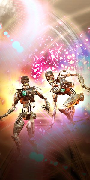 Phone wallpaper: Futurism, Cyborgs, Art, Robots free download