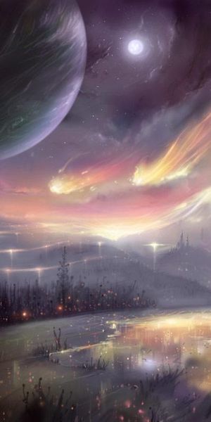 Enchanting Sci-Fi Landscape with a Majestic Planet
