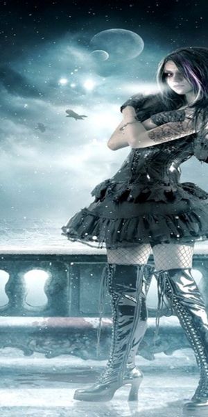 Gothic Dark Fantasy Phone Wallpaper Featuring Enchanting Night Scene