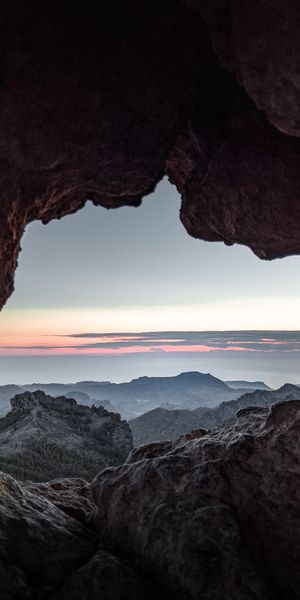 Phone wallpaper: Rocks, Relief, Sky, Nature, Cave free download