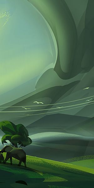 Ultra HD Elephants in a Lush Landscape Wallpaper