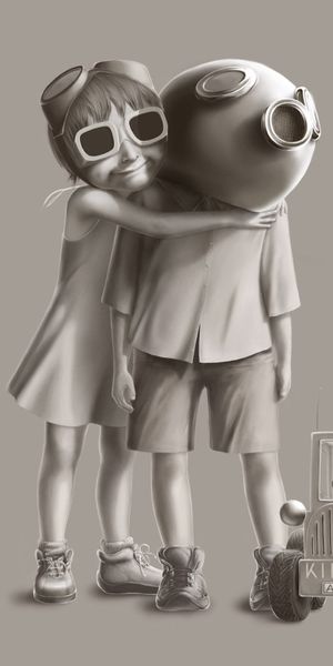 Charming Artwork of Friendship Between Children