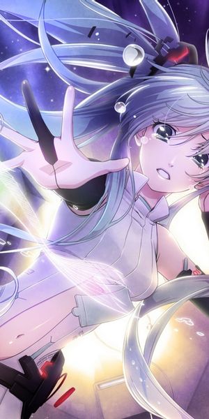 Hatsune Miku Vocaloid Wallpaper with Emotional Tears