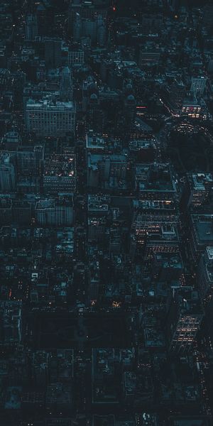 Aerial Night View of New York City - Perfect Phone Wallpaper
