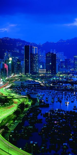 Phone wallpaper: Landscape, Cities, Night free download
