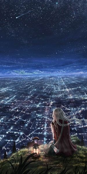 Enchanting Night Cityscape with a Braid and Dazzling Horizon
