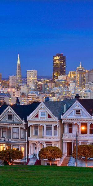 Beautiful Painted Ladies of San Francisco at Dusk