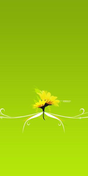 Artistic Green Flower Wallpaper