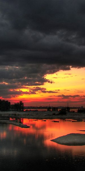 Beautiful Sunset Reflection on a Winter Lake