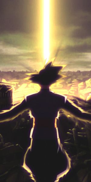 Black Goku Standing Tall in Dragon Ball Super - A Stunning Anime Scene
