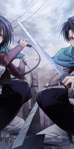 Dynamic Wallpaper of Levi and Mikasa Ackerman from Attack on Titan