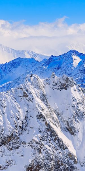 Breathtaking Snow-Covered Mountain Peaks