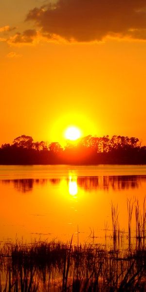 Phone wallpaper: Sunset, Lake, Earth free download
