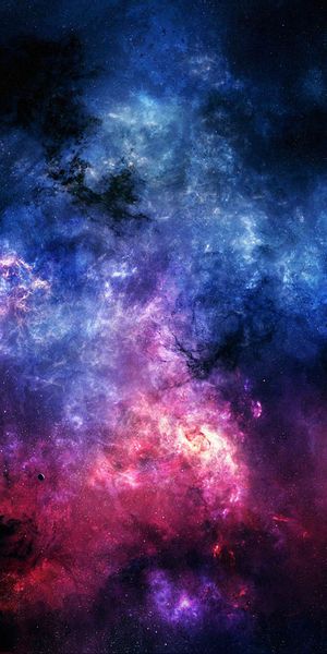 Beautiful Multicolored Nebula in a Starry Sky