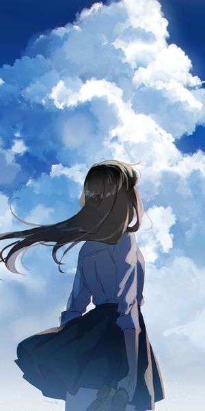 Phone wallpaper: Anime, Girl, Cloud free download