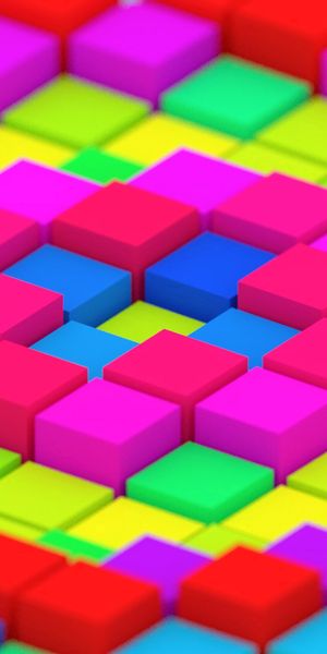 Phone wallpaper: Multicolored, Cuba, Bright, Motley, Structure, 3D free download