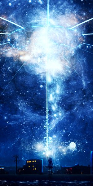 Phone wallpaper: Anime, Stars, Night, Light, Original free download