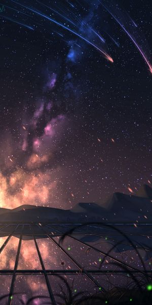 Breathtaking Starfall Wallpaper with Shining Night Sky