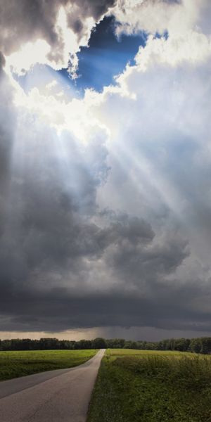 Phone wallpaper: Landscape, Sky, Road, Earth, Field, Cloud, Sunbeam, Sunshine, Sunbean free download