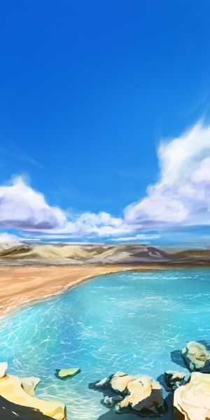 Phone wallpaper: Bank, Shore, Lake, Nature, Art, Landscape free download