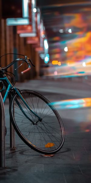Evening Bicycle with Colorful Blur and Smooth Glare