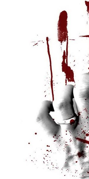 Intriguing Mobile Wallpaper: A Hand with Blood on a Dark Background