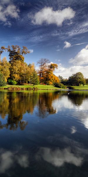 Beautiful Fall Landscape with Water Reflection on a Serene Lake