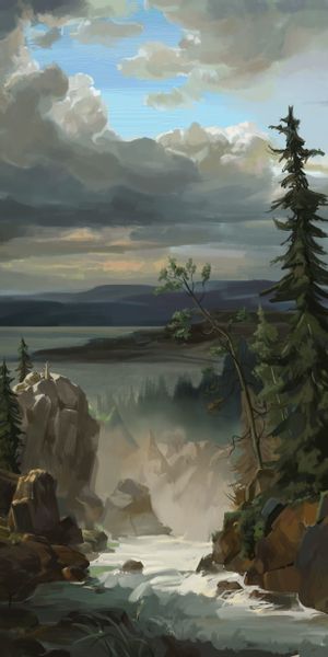 Mountain and River Landscape Wallpaper