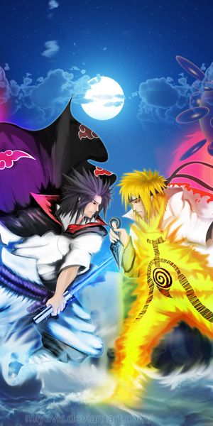 Epic Naruto vs Sasuke Battle Wallpaper with Rasengan and Susanoo